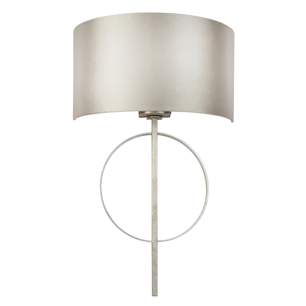 Ścienna lampa abażurowa L&-195214 Light& do salonu antyczna srebrna