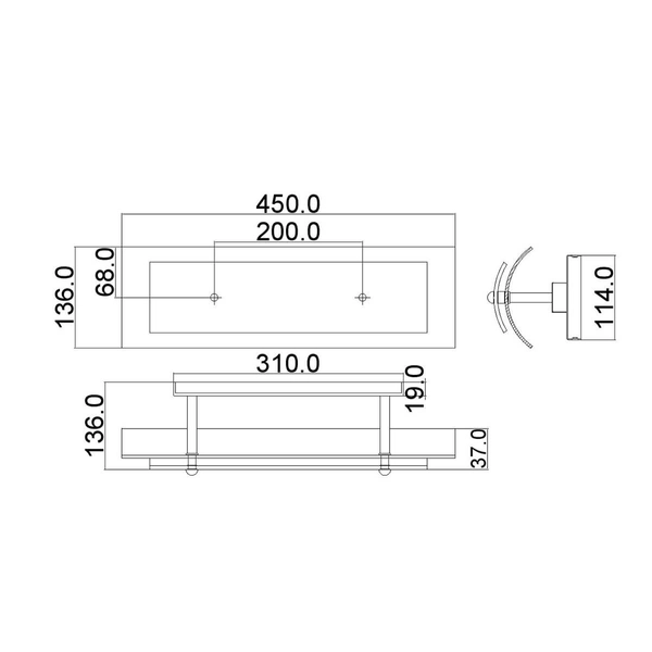Łazienkowa lampa ścienna HK-DUET2-BATH nad lustro chrom