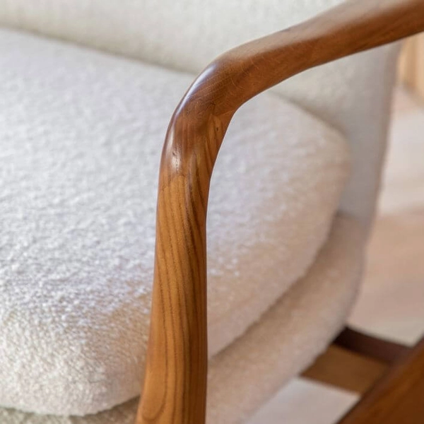 Fotel do jadalni Jensen 5059413872587 beżowe drewniane