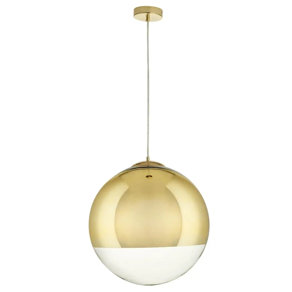 Zwisowa lampa kula Flash MP1238-400 gold Step lustrzana do salonu złota