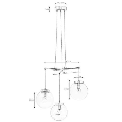 LAMPA wisząca SICILY 107015 Markslojd modernistyczna OPRAWA szklane kule balls kaskada przezroczysta