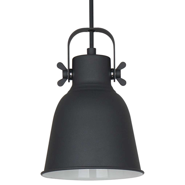 Industrialna LAMPA wisząca LAVARE MD-HN82608-1-BK+WH Italux metalowa OPRAWA loftowy zwis grafitowy biały