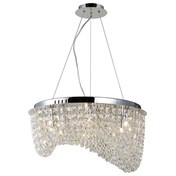 Sypialniana lampa wisząca Carmen glamour crystal chrom