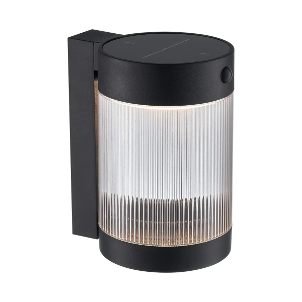 Solarny kinkiet ścienny tuba Coupar 2518201003 IP44 z czujnikiem czarny