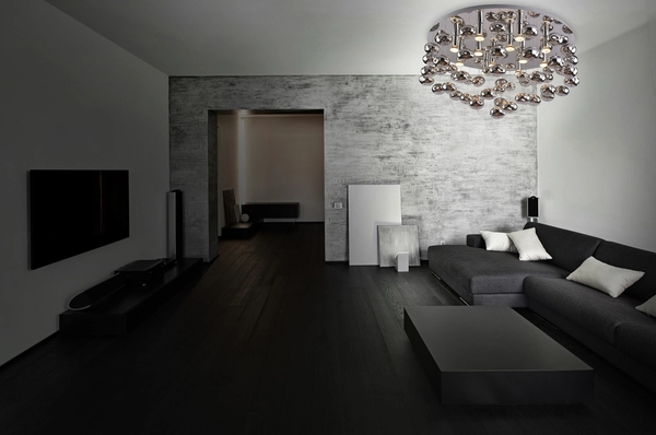 Glamour lampa sufitowa Luvia okrągła z kryształkami chrom