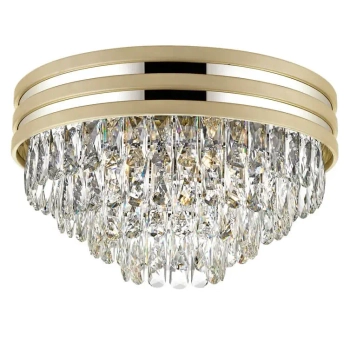 Kryształowa LAMPA sufitowa NAICA C0525-05A-V6B5 Zumaline glamour OPRAWA plafoniera crystal złota