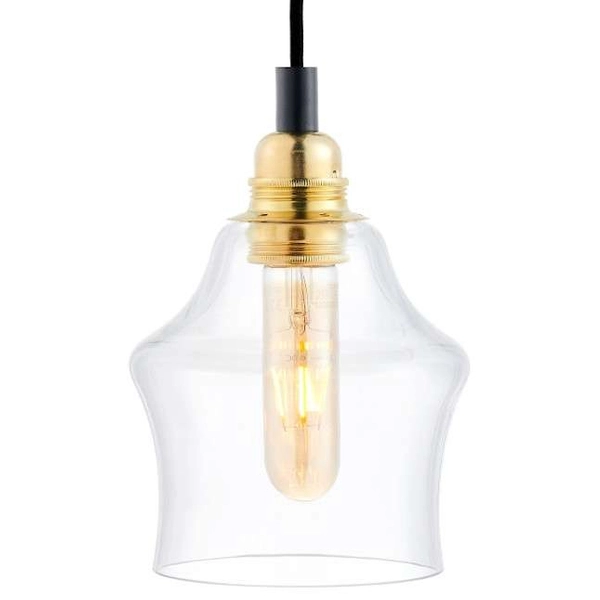 Loftowa LAMPA wisząca LONGIS 10877305 Kaspa szklana OPRAWA skandynawski ZWIS kaskada złota przezroczysta czarna