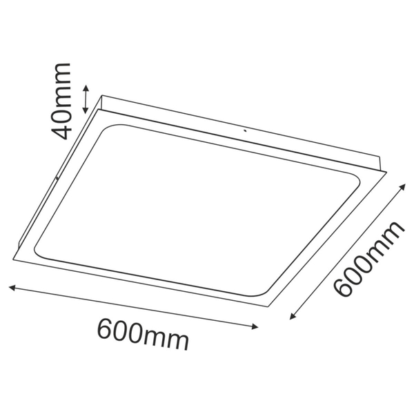 Metalowy plafon Hika 1056 Brosline LED 60W 3000K kwadratowy czarny