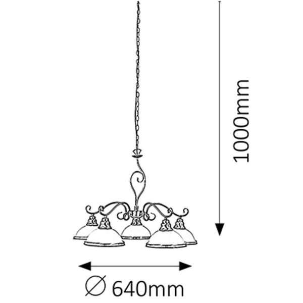 Wisząca LAMPA dekoracyjna ELISETT 2755 Rabalux metalowa OPRAWA antyczny ZWIS na łańcuchu brąz biały