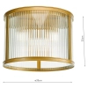 Sufitowa lampa do jadalni Bianka BIA5363 żebrowana satynowy brąz