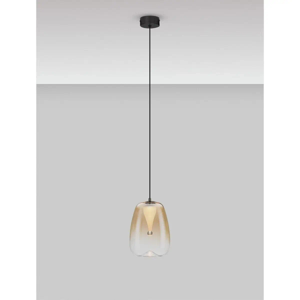 Owalna lampa wisząca JAREVIA LE45125 LED 3W 3000K szklana złota