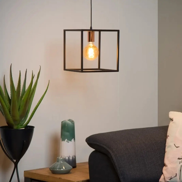 Wisząca lampa ARTHUR 08424/01/30 Lucide nad stół czarny miedziany