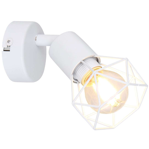 Industrialna LAMPA ścienna XARA I 54802W-1 Globo druciana OPRAWA metalowy kinkiet biały