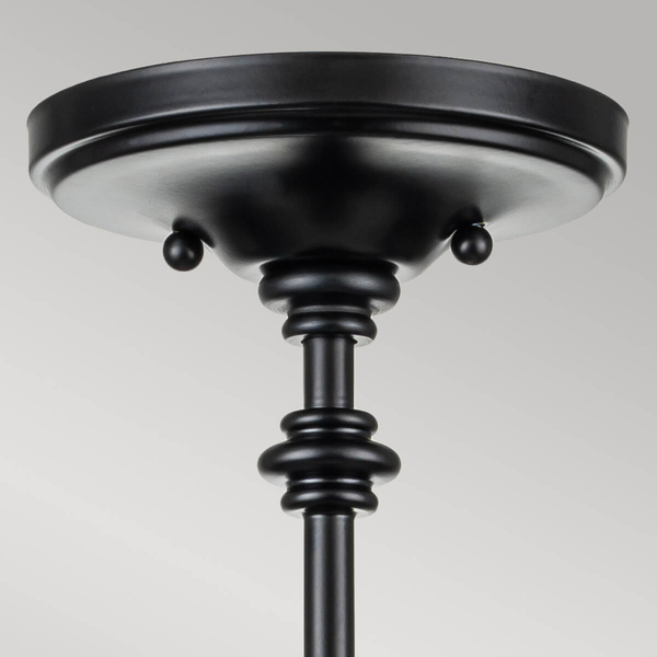 Retro lampa sufitowa Pickering Lane FE-PICKERING-LANE-SF-BLK Feiss czarny przezroczysty