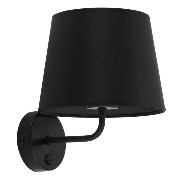 Kinkiet z włącznikiem Maja 1884 TK Lighting z abażurem nad łóżko czarny