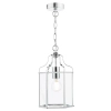 Wisząca lampa do salonu na łańcuchu szklany chrom Aled OUTLET
