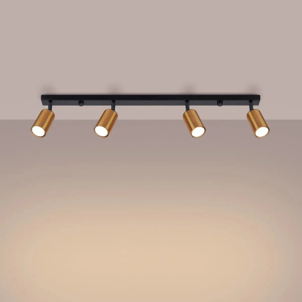 Lampa sufitowa do jadalni Winx SL.1379 Sollux na listwie czarny miedziany