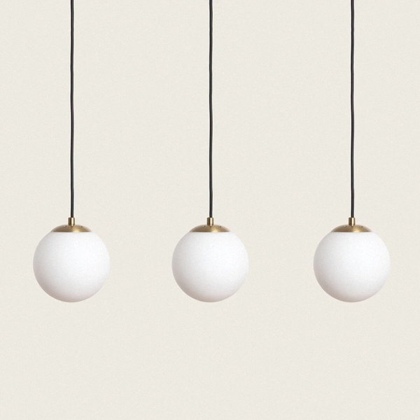 Potrójna lampa wisząca Milano ABR-LWPP-3XE27 kula czarny złoty biały