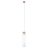 Szklana Lampa wisząca GEM P0389-01D-L7AC tuba przezroczysta miedziana