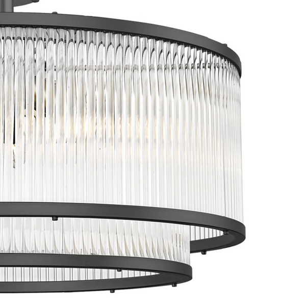 Okrągła lampa przysufitowa Sergio C0528-06H-P7AC szkło przezroczysty czarny