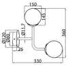 Modernistyczna LAMPA ścienna ERICH MOD221WL-02G Maytoni szklane kule kinkiet mosiądz