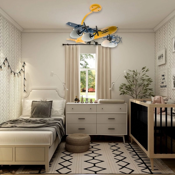 Dziecięca lampa sufitowa BOING Abigali samolot dekoracyjny multikolor