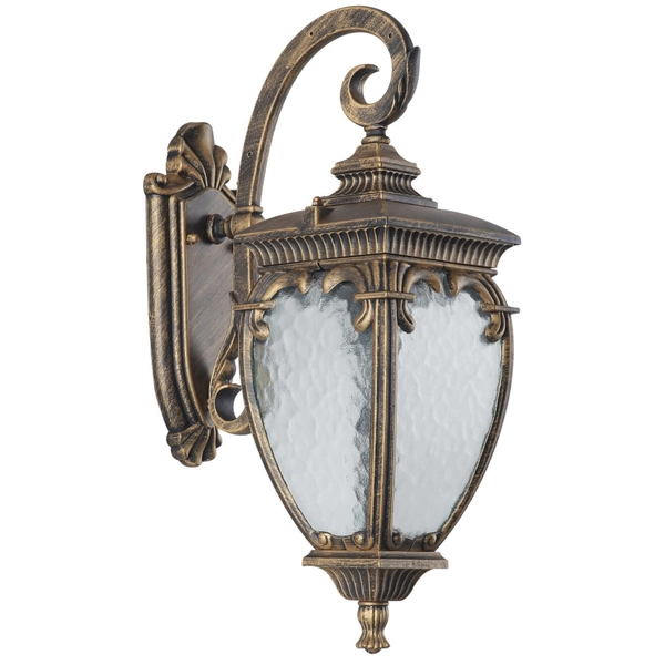 Kinkiet zewnętrzny Fleur O414WL-01GB antyk czarny złoty