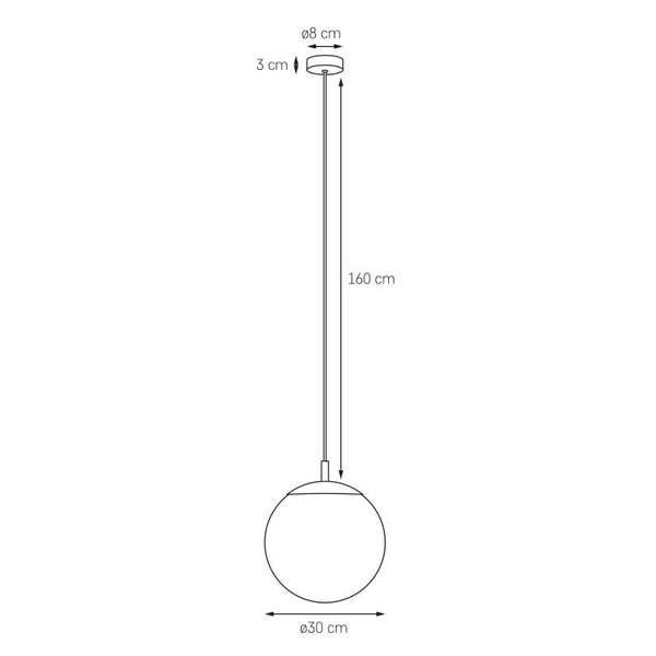 Wisząca lampa kulista ALUR 11140120 Kaspa szklana biała czarna