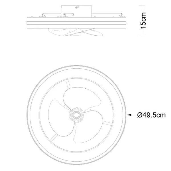 Okrągły lampowentylator GATIAN 3651 Globo LED 30W 2700-6500K czarny biały