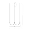 Wisząca lampa do salonu VICTORIA złota P0689 1xLED 40W 3000K geometryczna