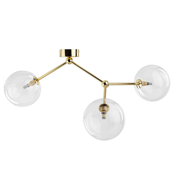 Lampa nasufitowa do salonu Fairy 10069 bańki przezroczysta złota