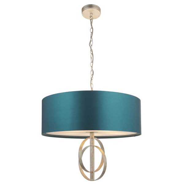 Wisząca lampa hampton L&-195223 Light& z abażurem morskim srebrna