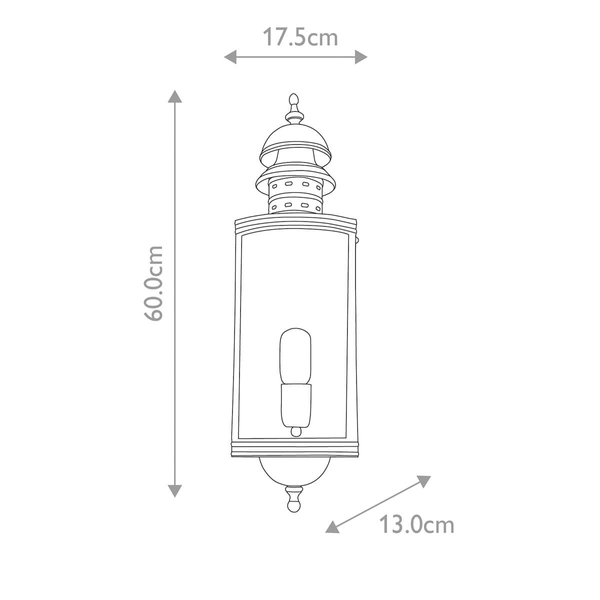 Kinkiet elewacyjny DOWNING-STREET-V IP44 latarenka zielona