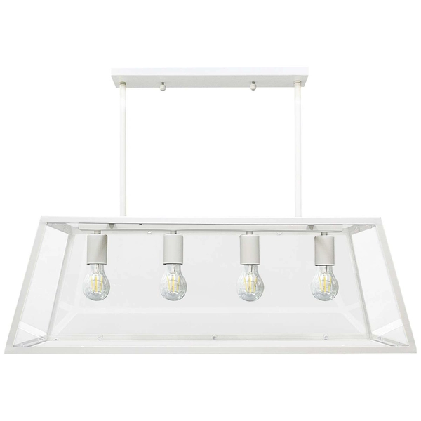 LAMPA wisząca FINLAND 307163 Polux loftowa OPRAWA zwis klatka retro biała przezroczysta