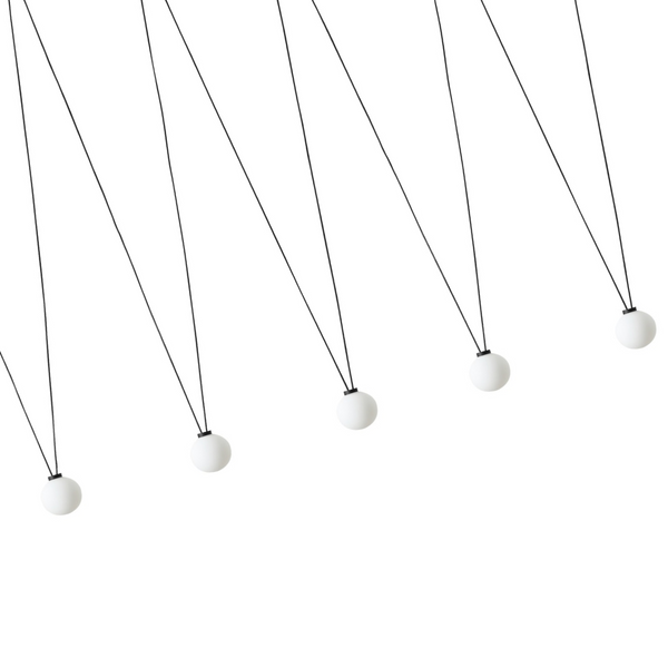 Wisząca LAMPA loftowa Movo V Orlicki Design szklana OPRAWA kule ball zwis czarny biały