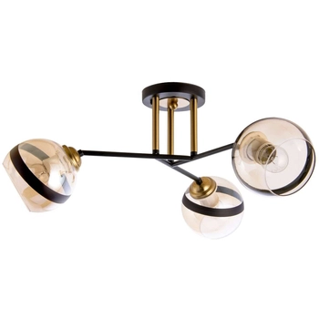 Regulowana lampa sufitowa VEN W-N 3594/3 pręty miodowe czarne patyna