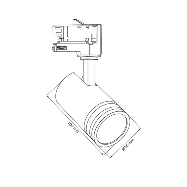 Lampa sufitowa do szyny 3-fazowej MILANO 327802 metalowa czarna