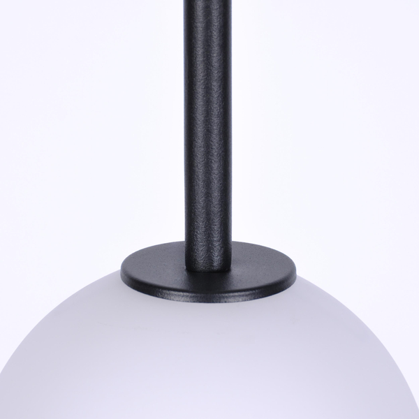 Wisząca lampa modernistyczna Faro K-4885 kulista nad łóżko czarna