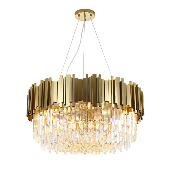 Wisząca lampa salonowa CGPIPORGBRASS55 okrągła mosiądz