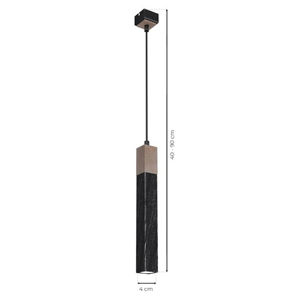 Skandynawska lampa SOLO MLP7469 Milagro wisząca prostokątna czarna