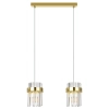 Metalowa lampa wisząca Vetro LP-2910/2L GD kryształowa nad wyspę złota