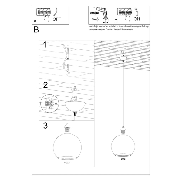 Szklana kopuła wisząca SL.0254 zielona lampa do jadalni
