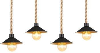 Wisząca lampa Diana 15690-4H  industrial czarna złota