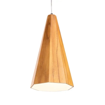 Stożkowa lampa wisząca Angular QN-ANGULAR-P-S-TEAK drewniana brązowy