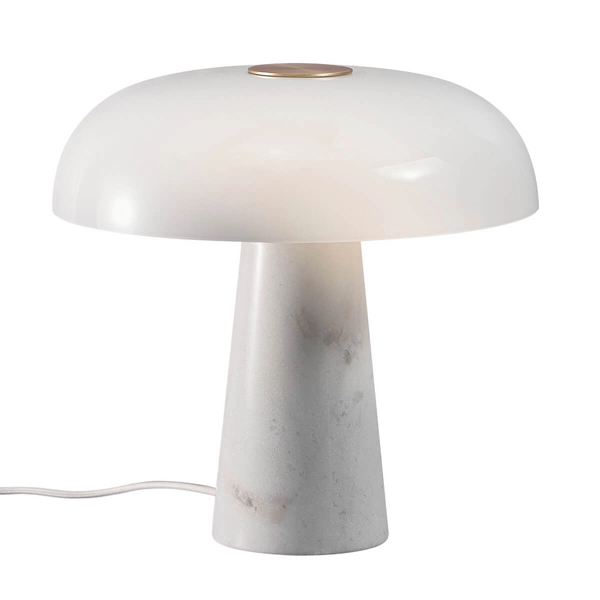 Stołowa lampka Glossy 2020505001 DFTP grzyb opalizowana marmur biała