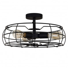 Industrialna LAMPA sufitowa RAYO MXM-2580/3 BK Italux druciana OPRAWA metalowa PLAFON wiatrak wentylator loft drut czarny