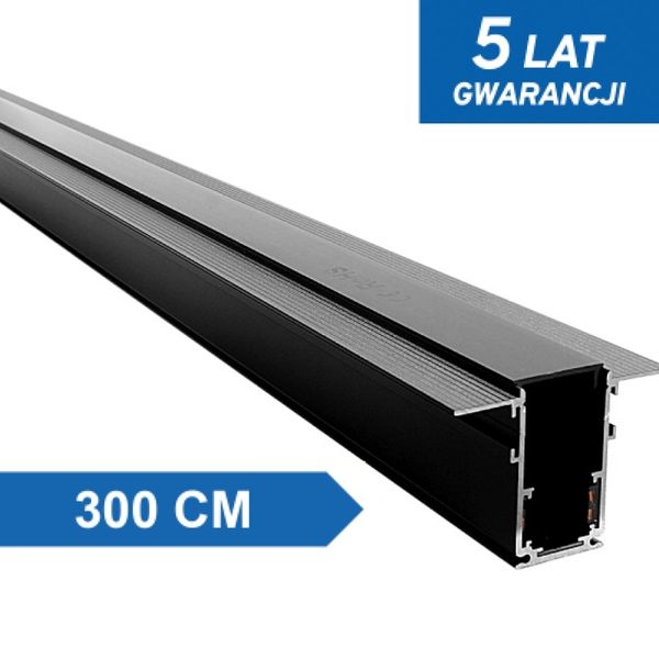 Magnetyczna szyna podtynkowa 300 cm 1393 metalowa czarna