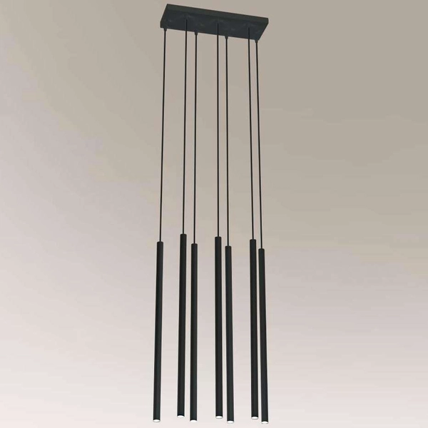 Industrialna LAMPA wisząca KOSAME 7850 Shilo metalowa OPRAWA zwis tuby czarne