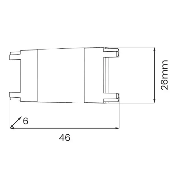 Prosty łącznik do szyn magnetycznych Slim Magnetic ML2215 czarny