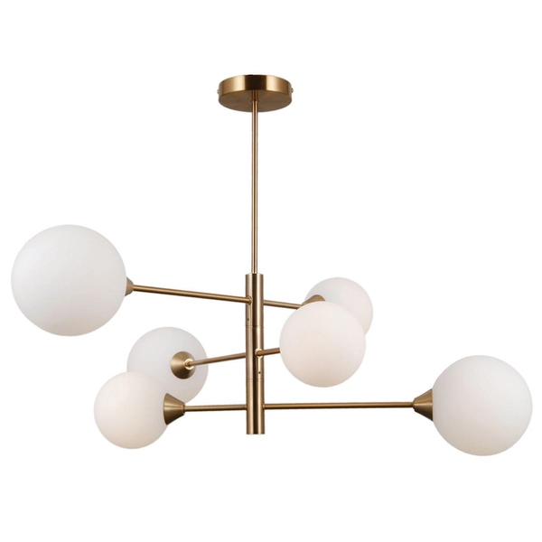 Sufitowa LAMPA molekuły EVORA PND-55342-6-HB Italux szklane kule sticks białe